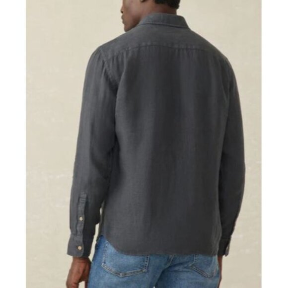 Faherty Laguna Linen Shirt Top Men Size Medium NWT Full Button Up Long Sleeve - Picture 2 of 16